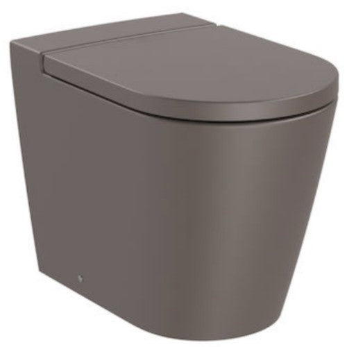 INSPIRA Vas WC pe pardoseala  Round Rimless 37x56 cm evacuare orizontala sau verticala, lipit de perete, maro (coffee)