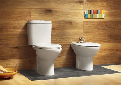 Victoria Set Vas WC pe pardoseala cu rezervor aparent si capac  35x66 cm evacuare verticala