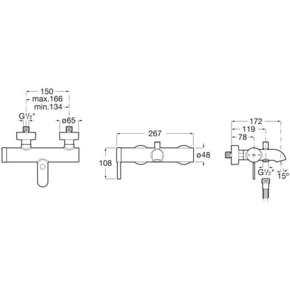 Ona  Baterie cada dus monocomanda, negru mat