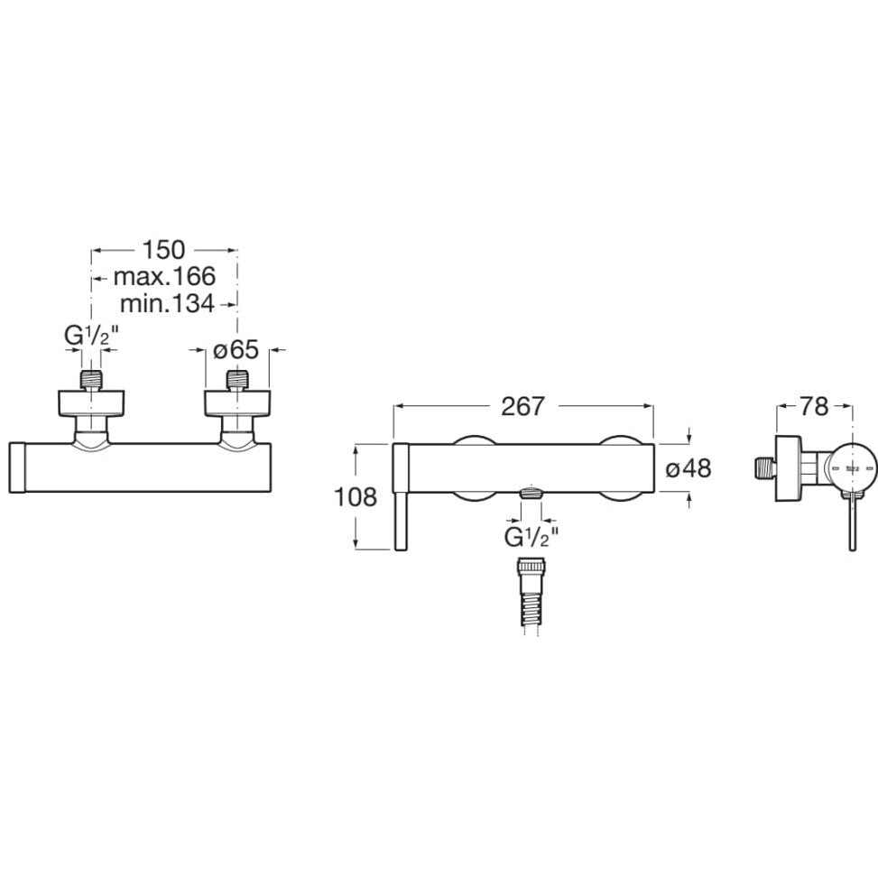 Ona  Baterie dus monocomanda, auriu lucios (rose gold)