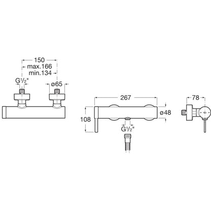 Ona  Baterie dus monocomanda, auriu lucios (rose gold)