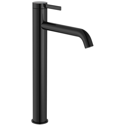 Ona Baterie lavoar inalta neagra lucios , cu ventil click-clack H32 cm