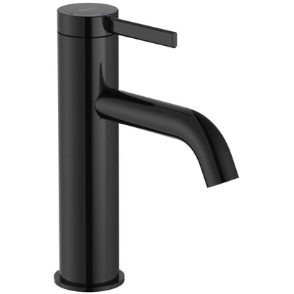 Ona Baterie lavoar neagra lucios , cu ventil click-clack H18 cm