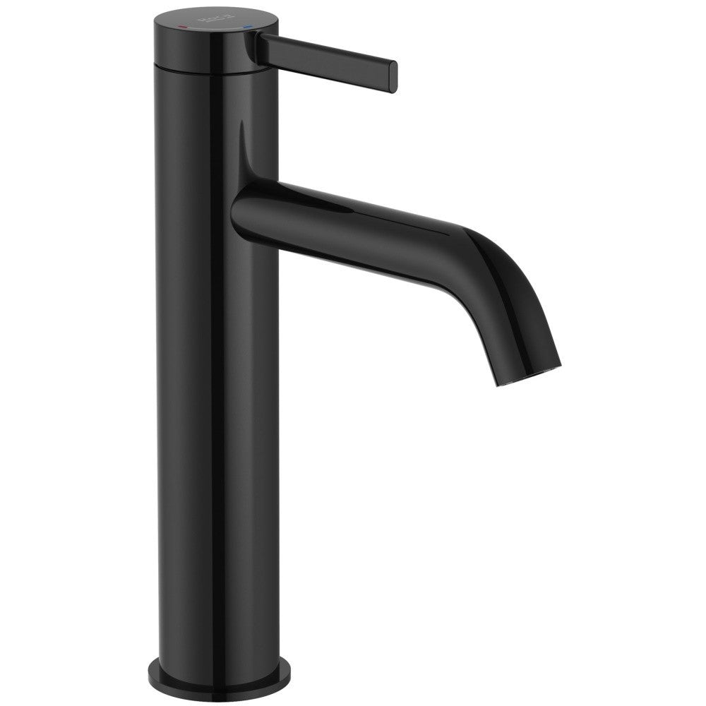 Ona Baterie chiuveta baie pe blat neagra lucios , cu ventil click-clack H21 cm