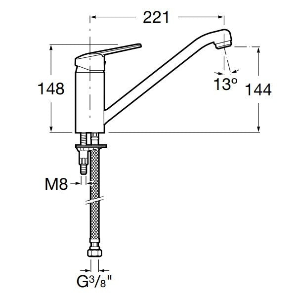 Victoria  Baterie chiuveta bucatarie monocomanda, pipa pivotanta