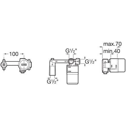 Ona  Corp incastrat pentru baterie lavoar, negru mat