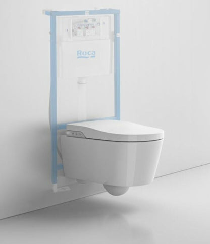 INSPIRA Set Vas WC cu bideu electronic suspendat cu capac soft close automat si telecomanda  In-Wash Rimless 39x56 cm evacuare orizontala