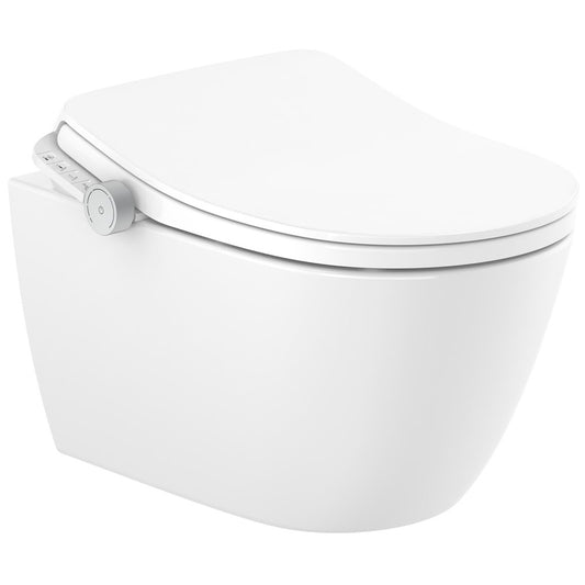 Ona Set Vas WC cu bideu electronic suspendat cu capac soft close  In-Wash Rimless 39x53 cm evacuare dubla