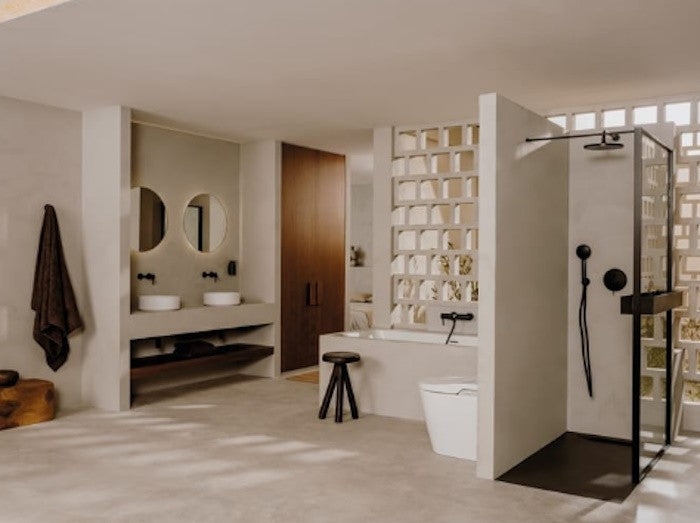 Ona Set Vas WC cu bideu electronic pe pardoseala cu capac soft close  In-Wash Rimless 39x68 cm, evacuare dubla