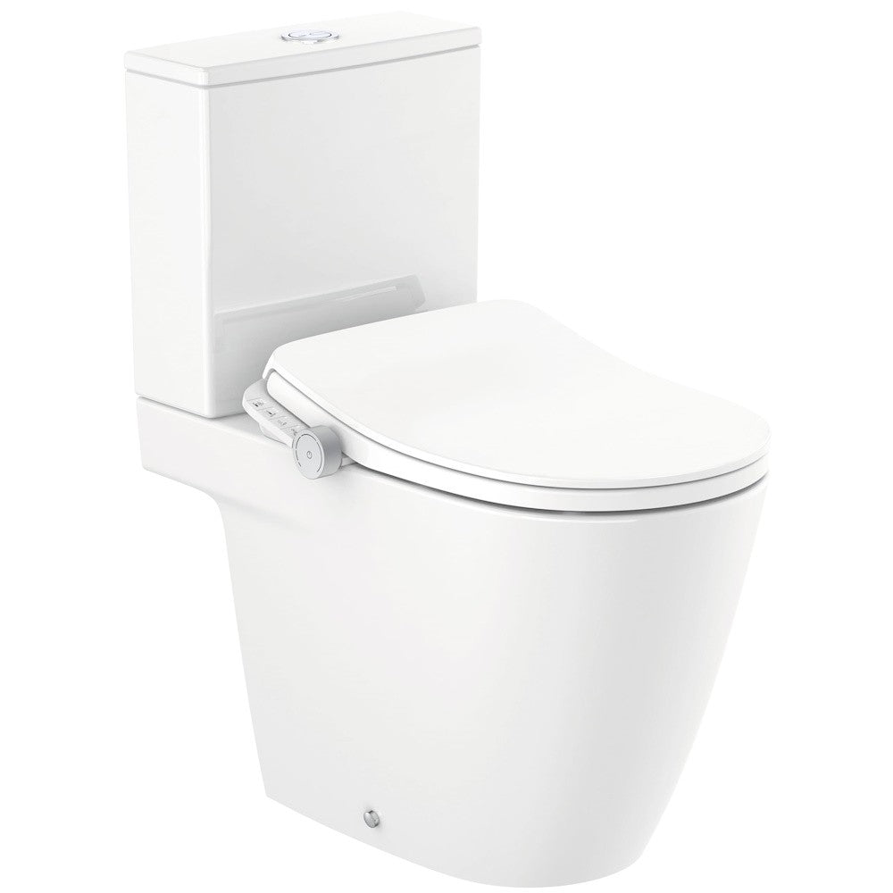 Ona Set Vas WC cu bideu electronic pe pardoseala cu capac soft close  In-Wash Rimless 39x68 cm, evacuare dubla