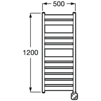 Victoria  Radiator portprosop electric 500xH1200 mm, alb