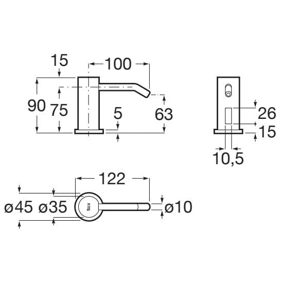 Ona  Dozator sapun lichid cu senzor, montaj incastrat, alimentare 230V