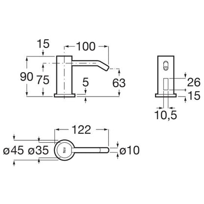Ona  Dozator sapun lichid cu senzor, montaj incastrat, alimentare 230V