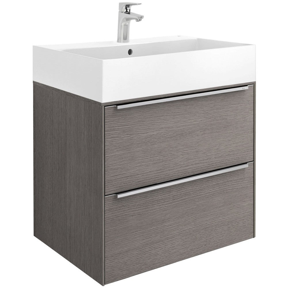 INSPIRA Set mobilier baie (masca cu 2 sertare si lavoar)  60x50xH67 cm, stejar inchis (city oak)