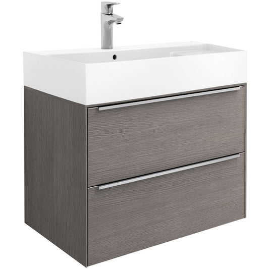 INSPIRA Set mobilier baie (masca cu 2 sertare si lavoar)  80x50xH67 cm, stejar inchis (city oak)