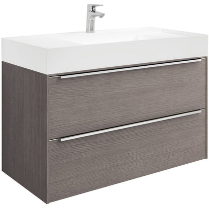 INSPIRA Set mobilier baie (masca cu 2 sertare si lavoar)  100x50xH67 cm, stejar inchis (city oak)