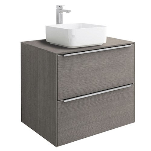 INSPIRA  Masca lavoar baie cu blat si doua sertare 60x50 cm, maro (city oak)