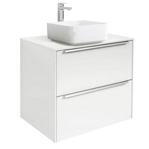 INSPIRA  Masca lavoar baie cu blat si doua sertare 60x50 cm, alb lucios