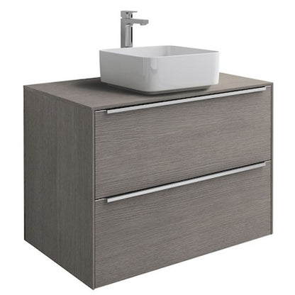 INSPIRA  Masca lavoar baie cu blat si doua sertare 80x50 cm, maro (city oak)