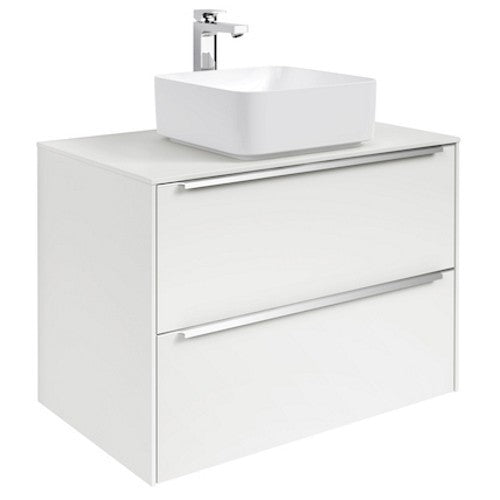 INSPIRA  Masca lavoar baie cu blat si doua sertare 80x50 cm, alb lucios