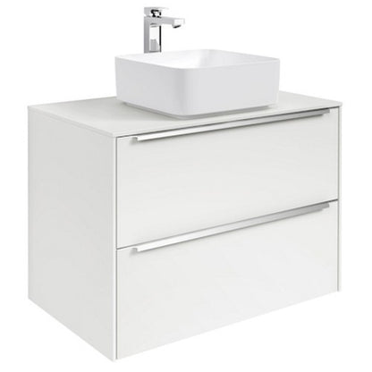 INSPIRA  Masca lavoar baie cu blat si doua sertare 80x50 cm, alb lucios