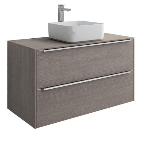 INSPIRA  Masca lavoar baie cu blat si doua sertare 100x50 cm, maro (city oak)