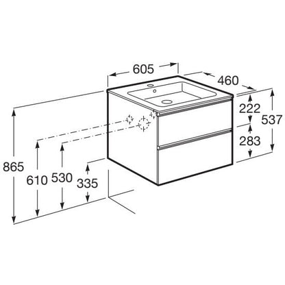 Set mobilier baie (masca si lavoar) The Gap 60x46xH54 cm, antracit