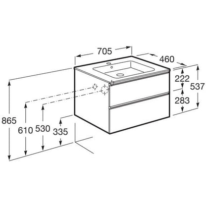 Set mobilier baie (masca si lavoar) The Gap 70x46xH54 cm, bej