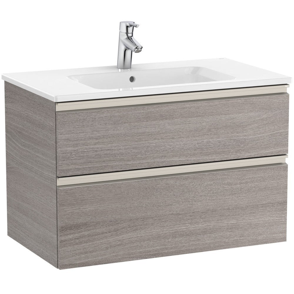 Set mobilier baie (masca si lavoar) The Gap 80x46xH54 cm, stejar inchis (city oak)