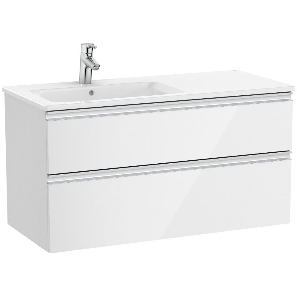 Set mobilier baie (masca si lavoar) The Gap 101x46xH54 cm alb, varianta stanga