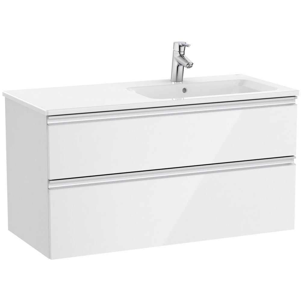 Set mobilier baie (masca si lavoar) The Gap 101x46xH54 cm alb, varianta dreapta