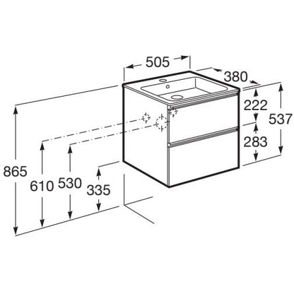 Set mobilier baie (masca si lavoar) The Gap 50x38xH54 cm, antracit
