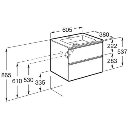 Set mobilier baie (masca si lavoar) The Gap 60x38xH54 cm, antracit