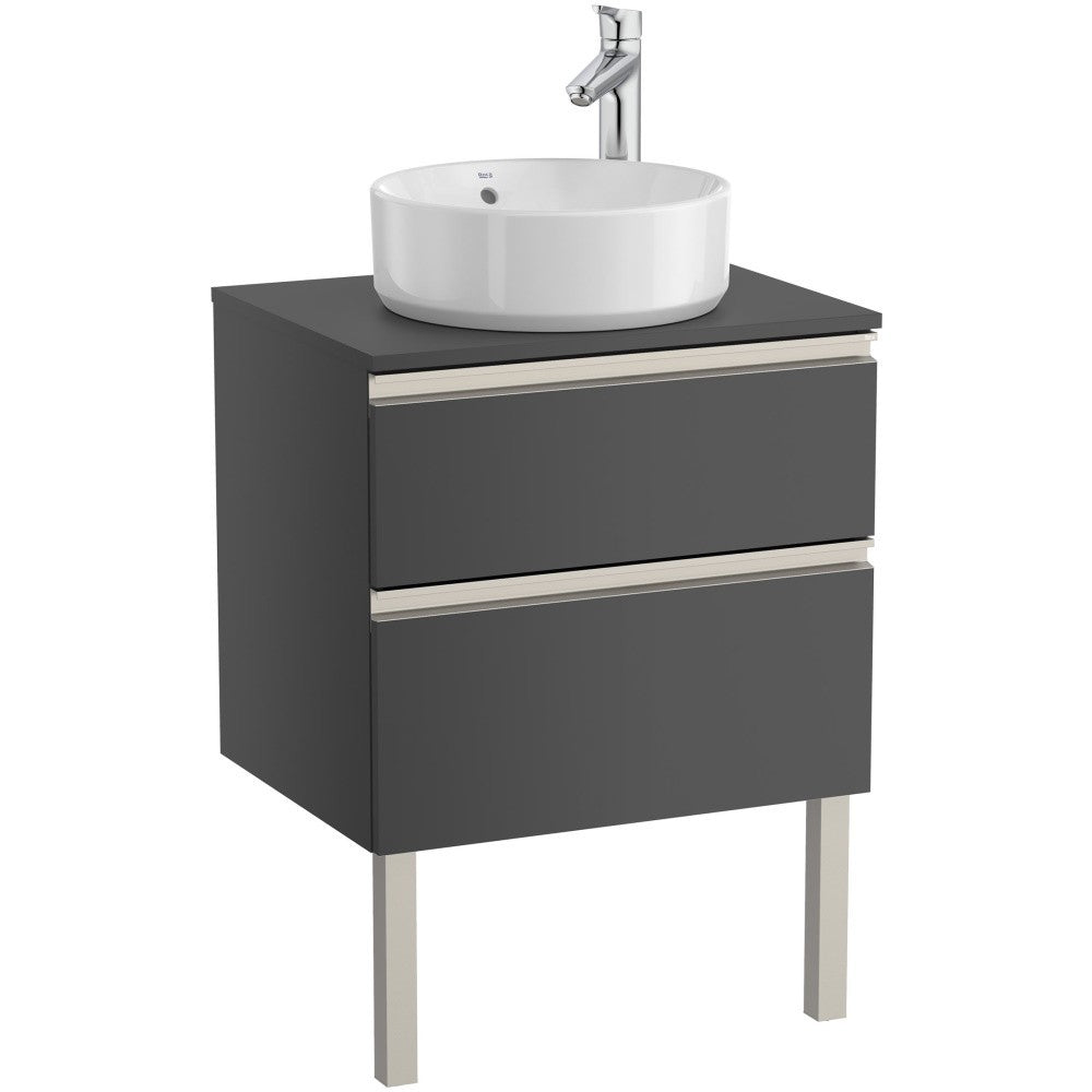 The Gap Masca lavoar baie suspendata cu 2 sertare 60x46xH54 cm, antracit lucios