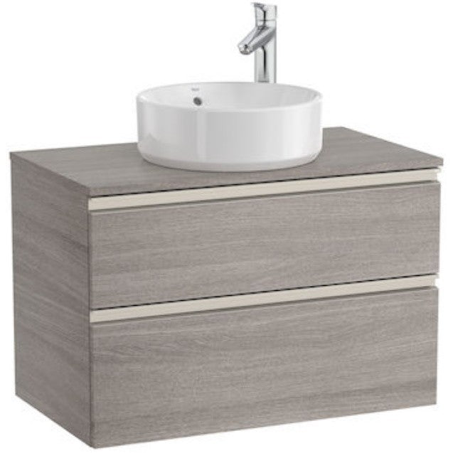 The Gap Masca lavoar baie cu blat si 2 sertare 80x46 cm, maro