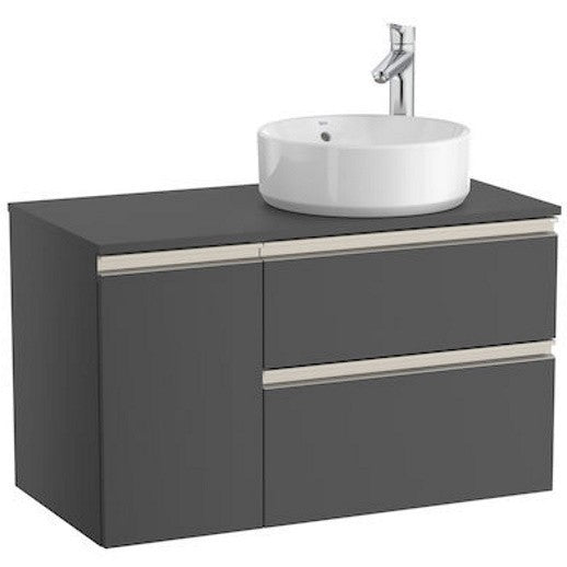 The Gap Masca lavoar baie suspendata cu 2 sertare si o usa, dreapta 90x46xH54 cm, antracit lucios