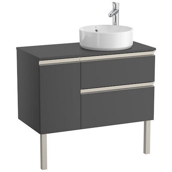 The Gap Masca lavoar baie suspendata cu 2 sertare si o usa, dreapta 90x46xH54 cm, antracit lucios