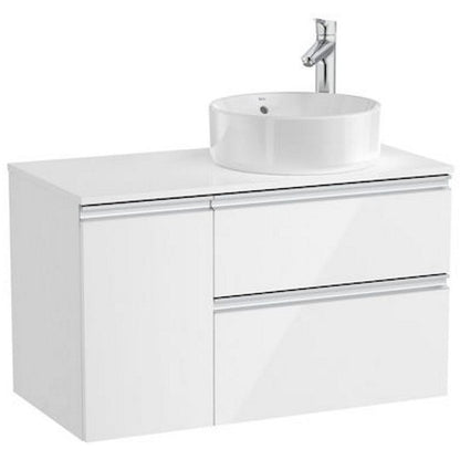 The Gap Masca lavoar baie suspendata cu 2 sertare si o usa, dreapta 90x46xH54 cm, alb lucios