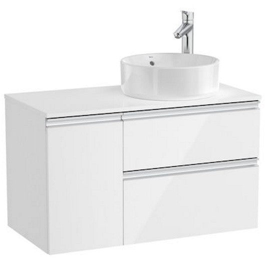 The Gap Masca lavoar baie suspendata cu 2 sertare si o usa, dreapta 90x46xH54 cm, alb lucios