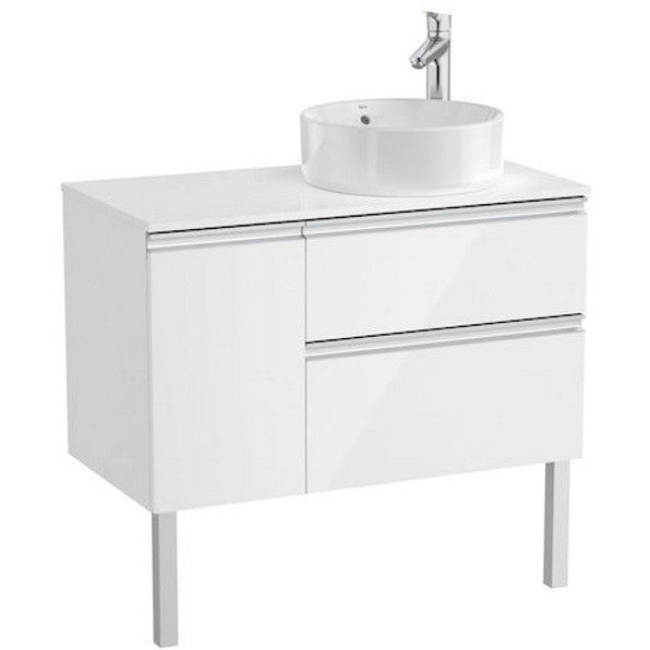 The Gap Masca lavoar baie suspendata cu 2 sertare si o usa, dreapta 90x46xH54 cm, alb lucios