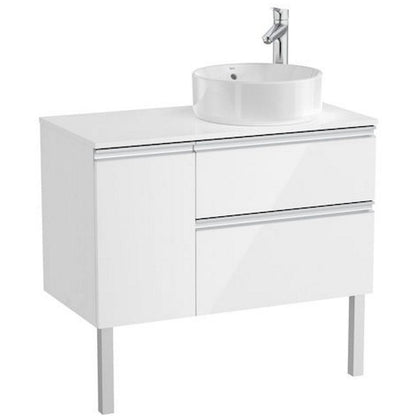 The Gap Masca lavoar baie suspendata cu 2 sertare si o usa, dreapta 90x46xH54 cm, alb lucios