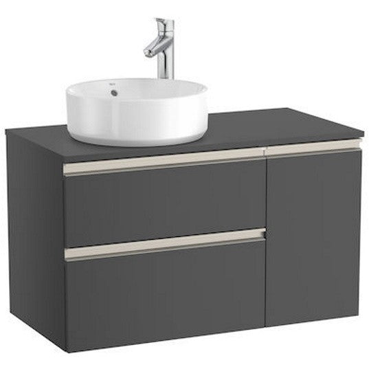 The Gap Masca lavoar baie suspendata cu 2 sertare si o usa, stanga 90x46xH54 cm, antracit lucios