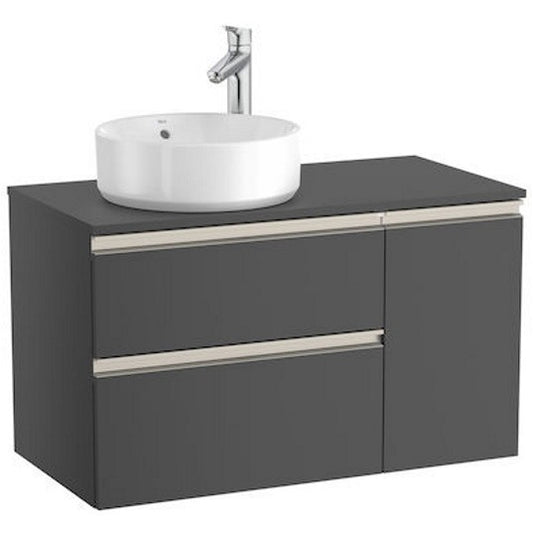 The Gap Masca lavoar baie suspendata cu 2 sertare si o usa, stanga 90x46xH54 cm, antracit lucios