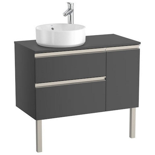 The Gap Masca lavoar baie suspendata cu 2 sertare si o usa, stanga 90x46xH54 cm, antracit lucios