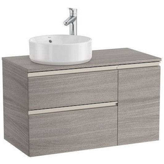 The Gap Masca lavoar baie suspendata cu 2 sertare si o usa, stanga 90x46xH54 cm, maro