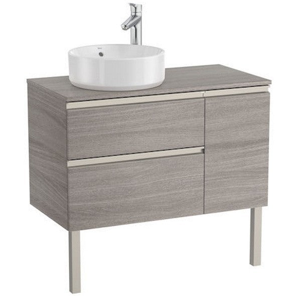 The Gap Masca lavoar baie suspendata cu 2 sertare si o usa, stanga 90x46xH54 cm, maro