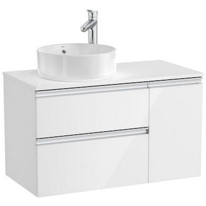 The Gap Masca lavoar baie suspendata cu 2 sertare si o usa, stanga 90x46xH54 cm, alb lucios