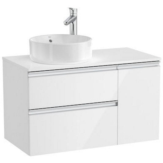 The Gap Masca lavoar baie suspendata cu 2 sertare si o usa, stanga 90x46xH54 cm, alb lucios