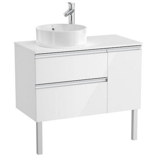 The Gap Masca lavoar baie suspendata cu 2 sertare si o usa, stanga 90x46xH54 cm, alb lucios