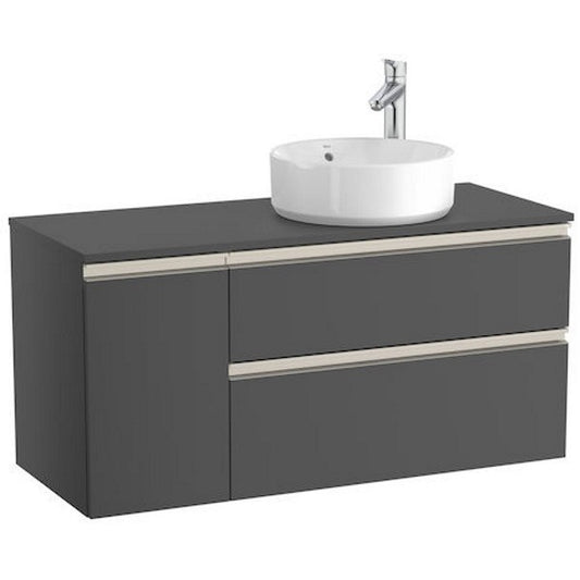 The Gap Masca lavoar baie suspendata cu 2 sertare si o usa, dreapta 110x46xH54 cm, antracit lucios